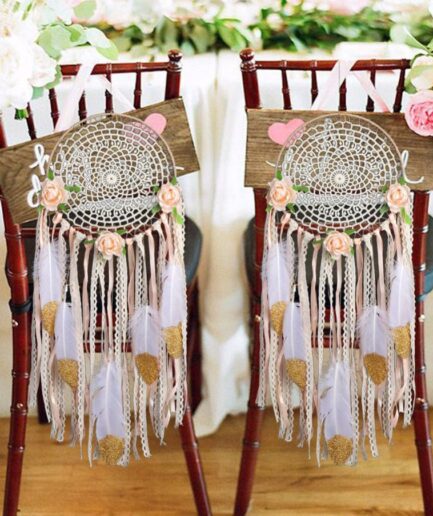 Διακοσμητικό στεφάνι καρέκλας νύφης και γαμπρού 2τμχ