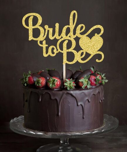 Cake topping "Bride to be" χρυσό heart glitter
