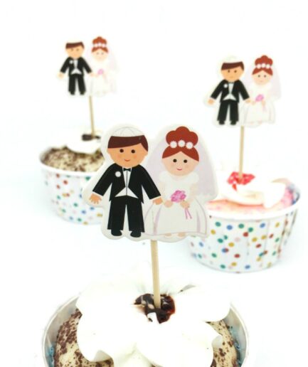 Cup Cake toppings "Bride & Groom" 20τμχ