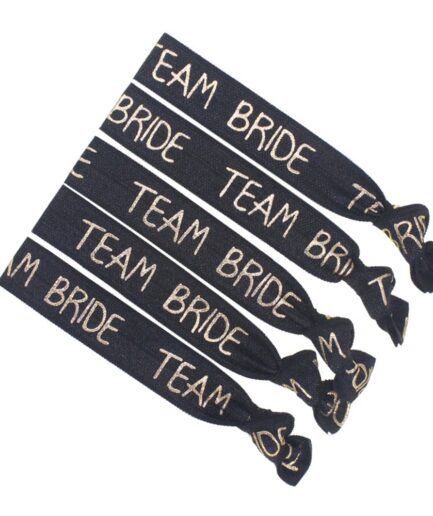 Team Bride βραχιόλια κορδέλες Black 10 τμχ
