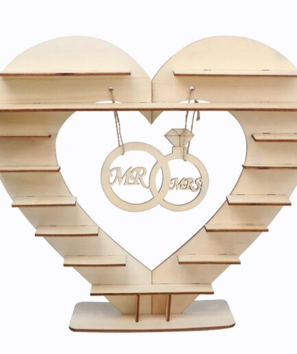 Ξύλινη διακοσμητική καρδιά Mr & Mrs DIY