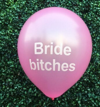 Σετ μπαλόνια "Bride bitches" φούξια 5τμχ