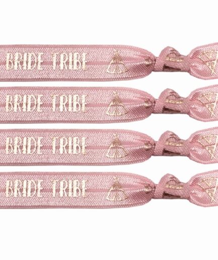 Bride Tribe βραχιόλια κορδέλες ροζ 5 τμχ