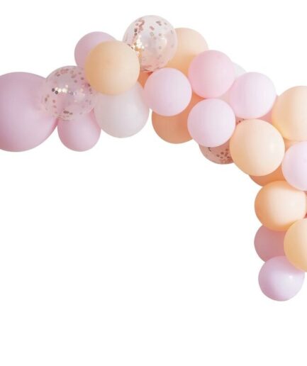 Blush Matte Peach & Pink γιρλάντα αψίδα μπαλονιών