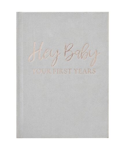 Βιβλίο Αναμνήσεων Grey Suede Baby Journal Book.