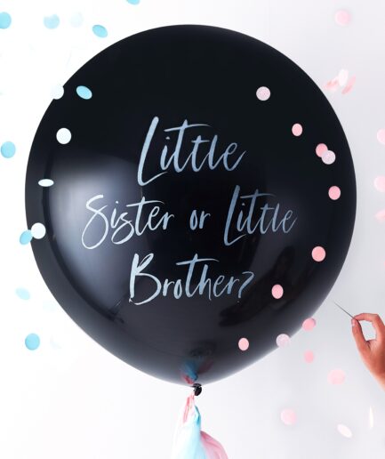 Μεγάλο μπαλόνι αποκάλυψης φύλλου ‘little brother or little sister’.