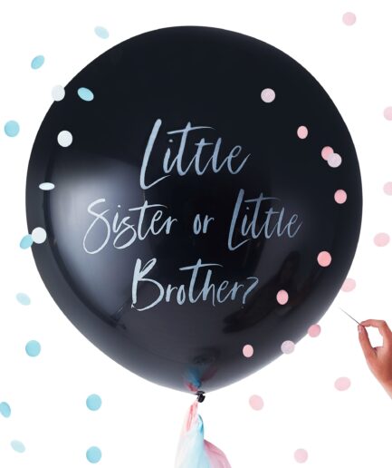 Μεγάλο μπαλόνι αποκάλυψης φύλλου ‘little brother or little sister’.