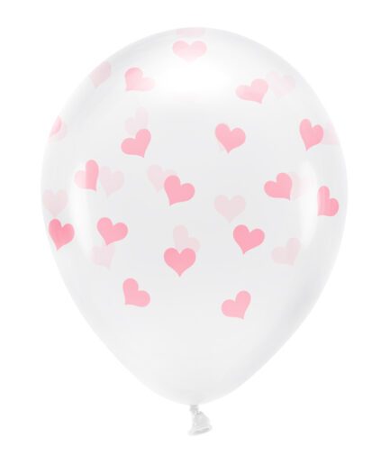Crystal Clear Hearts, μπαλόνια με σχέδια καρδιές 6τμχ.