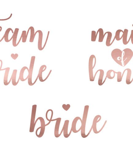 Team Bride τατουάζ σε ροζ χρυσό χρώμα, 13τμχ.