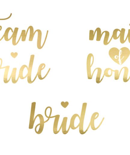Team Bride τατουάζ σε χρυσό χρώμα, 13τμχ.