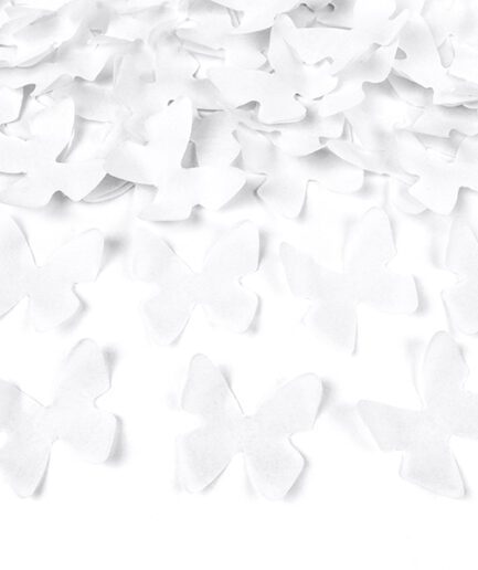 Κανόνι κομφετί με πεταλούδες σε λευκό χρώμα, 40cm.