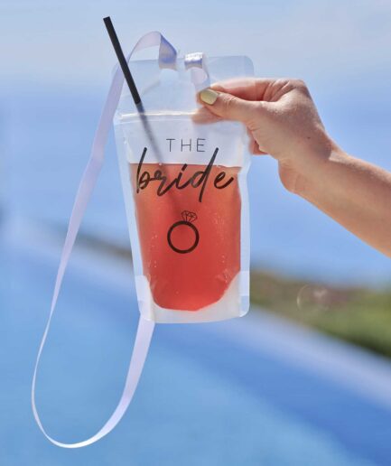 The Bride Hen Party Drink Pouch με καλαμάκι και κορδόνι